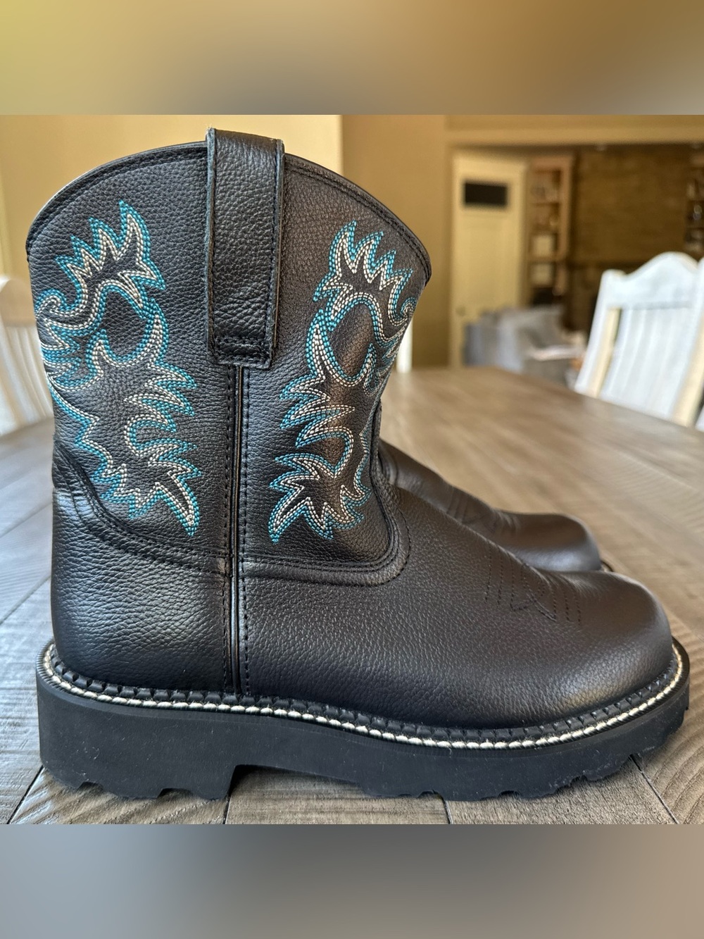 Ariat Fatbaby Performance Western Leather RoundToe Pull-On Boots Women’s Size 8B